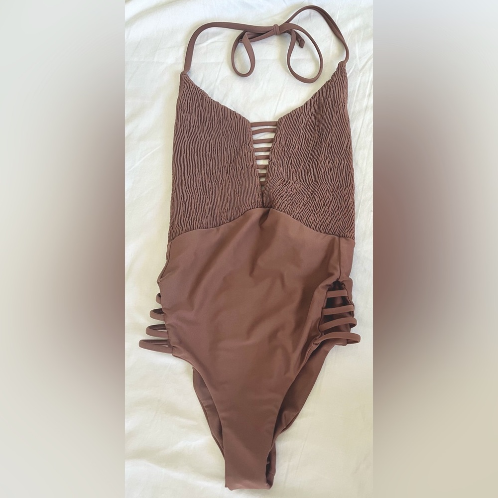 Tori Praver - Brown - One Piece Bathing Suit! Super Cute!